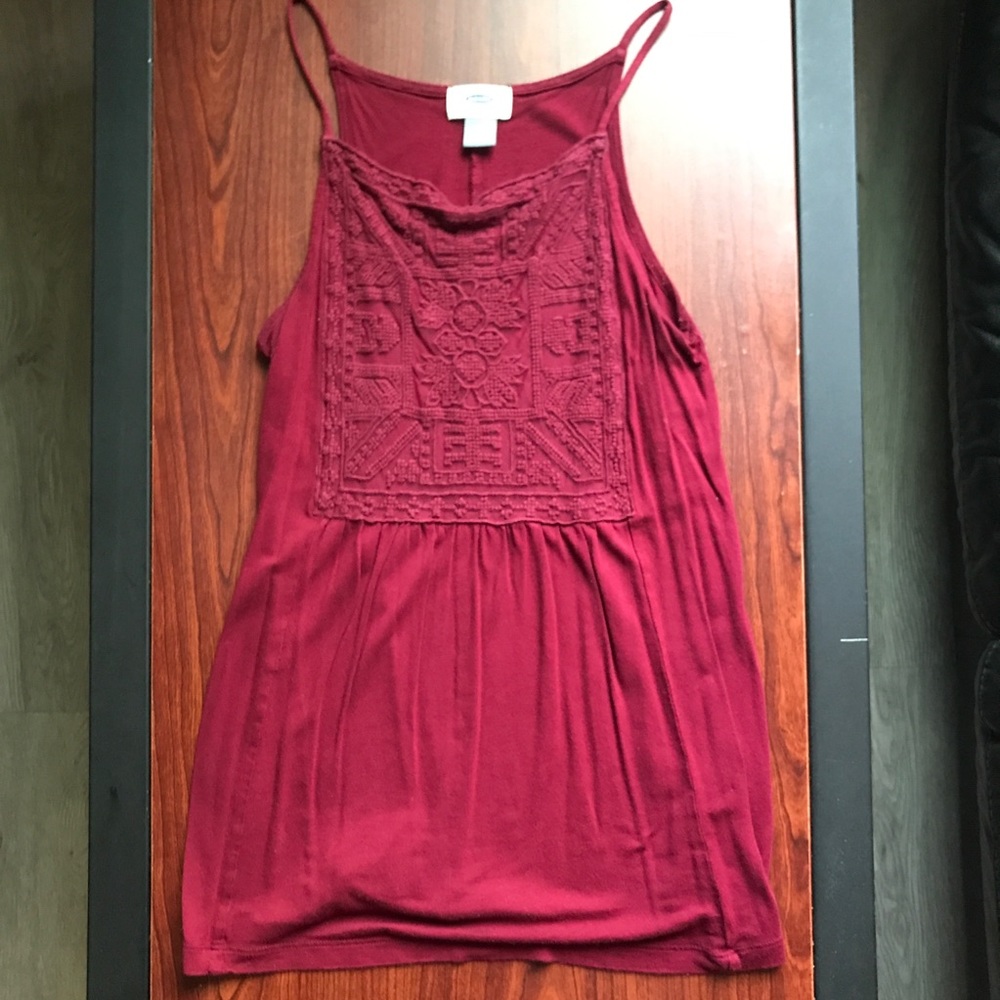 Old Navy Maroon Halter Tank Top